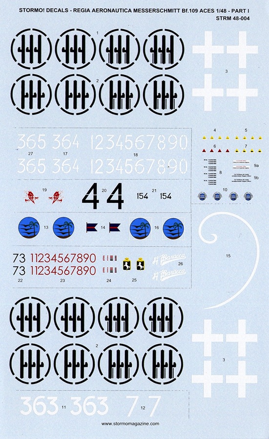 Internet Modeler Stormo! Decals 48-004 Italian Bf109 Aces - Part I ...