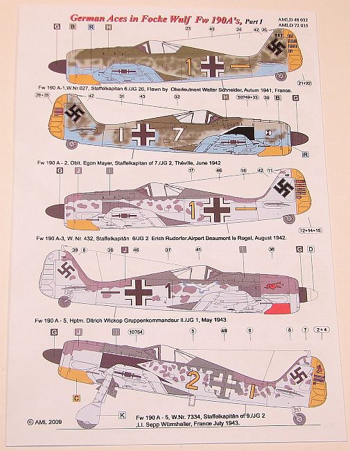 Internet Modeler Aml 1 48 German Aces In Focke Wulf Fw 190as Part 1